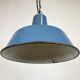 Industrial blue enamel pendant lamp, 1960s