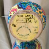 Soliflore vase in Longwy emaux multicolored flowers