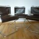 3 Pascal Mourgue leather chairs 1960