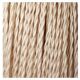 Sculpted wooden lamp, 2 m fabric cable, cotton shade.