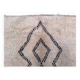 Tapis berbère marocain vintage Beni Ourain, Atlas, motif tribal, 200 x 142 cm, déstockage