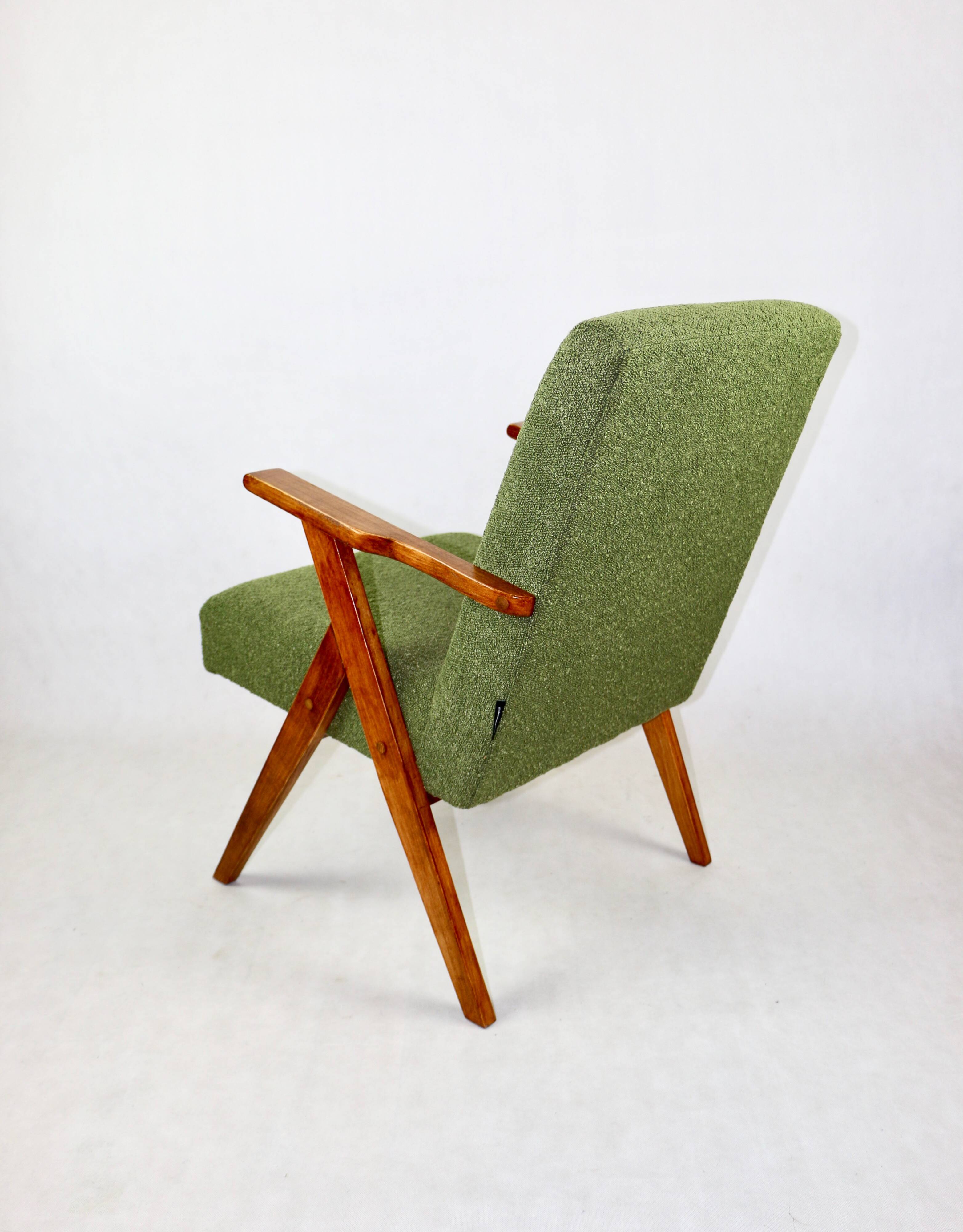 Armchair chair like Puchała armchair boucle green - 2 pieces available