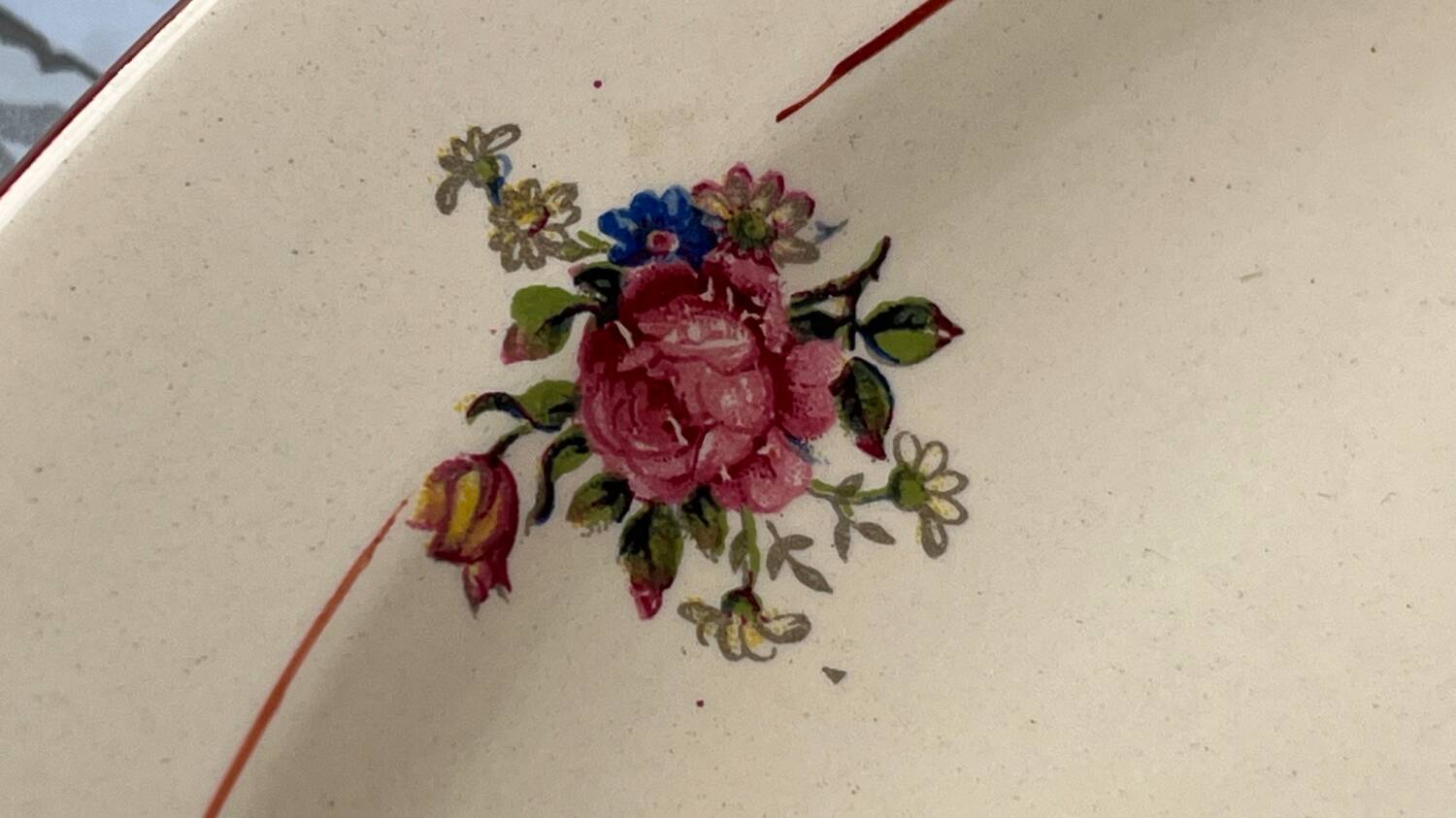 Set of 4 old Salins flat plates