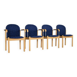 Chaises en teck, hêtre - tissu