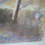 Watercolor painting by the sea boats