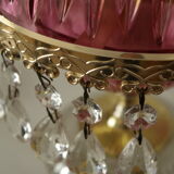Glass and crystal pink boudoir grapevine lamp