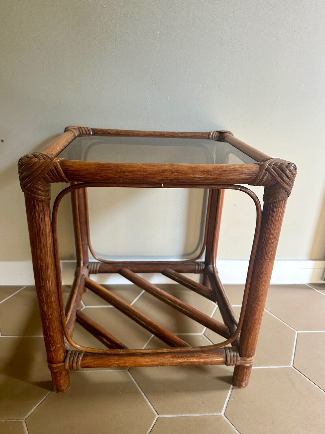 Bamboo and glass table