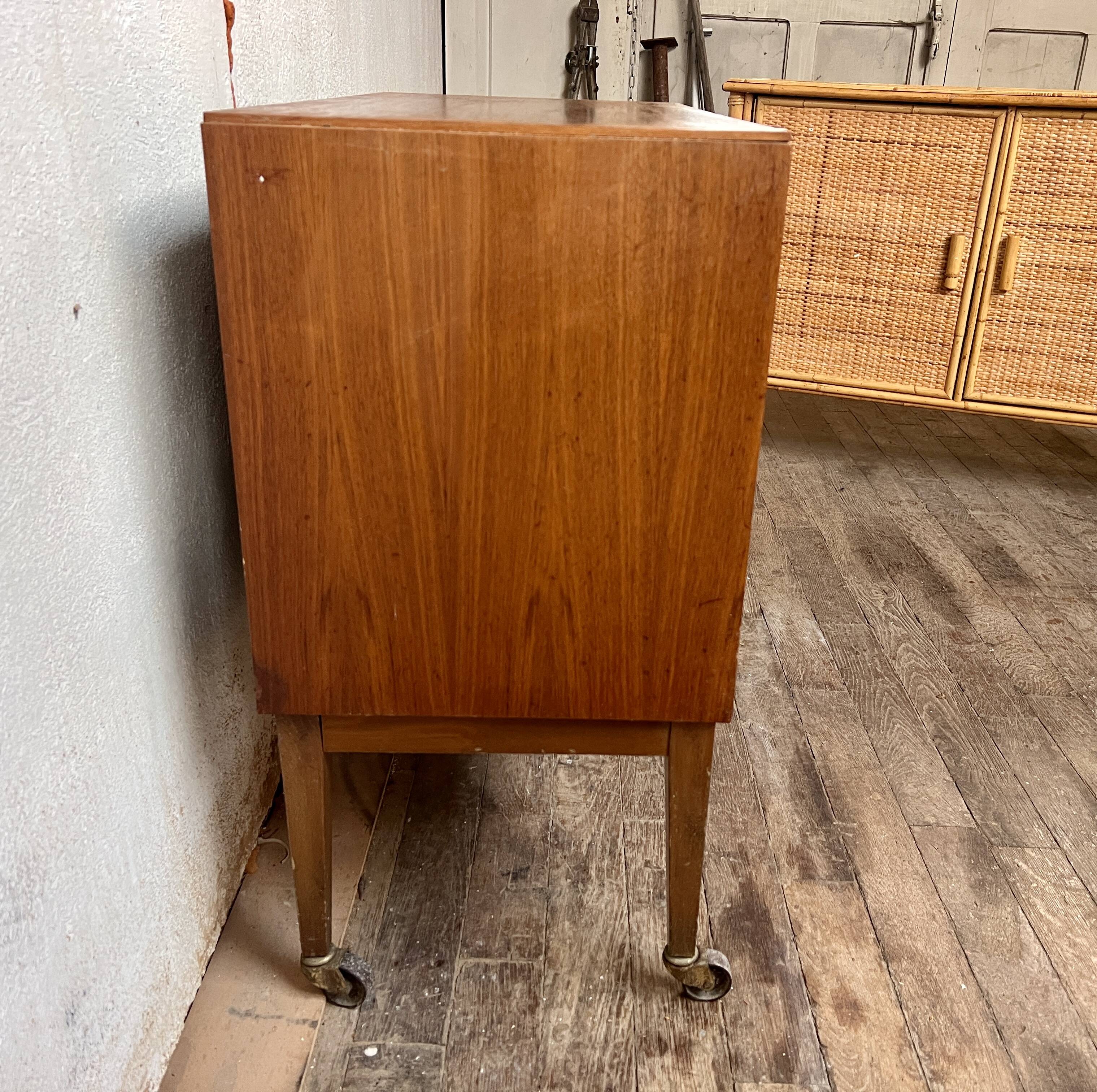 Bar meuble tv hifi à rideau vintage 1950/1960
