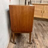 Bar hifi tv unit with vintage curtain 1950/1960
