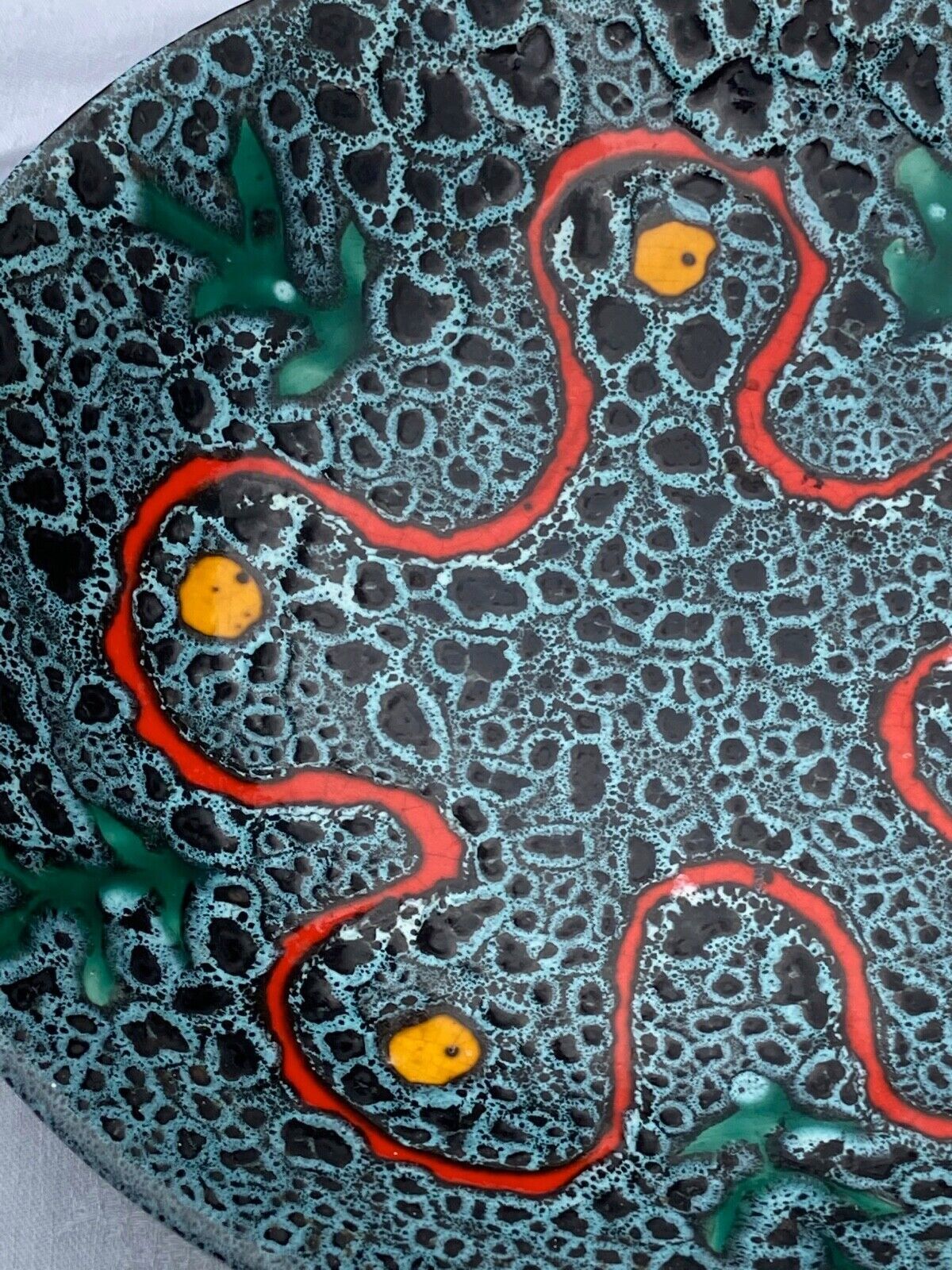 Ceramic dish 60-70 Poet Laval Modernist abstract décor