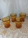 4 vintage amber glasses