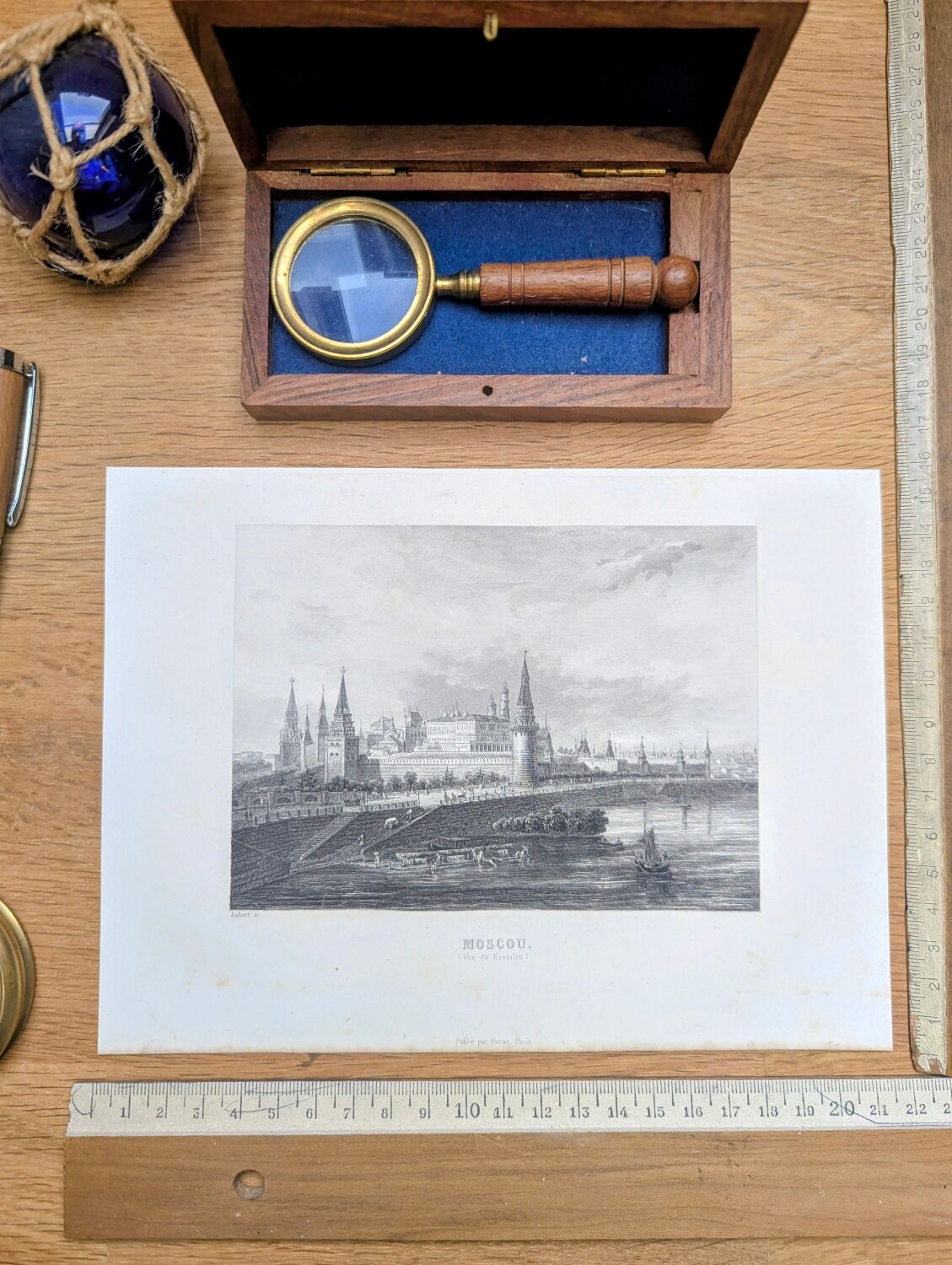 Moscow, Russia, old engraving, printed in 1841.