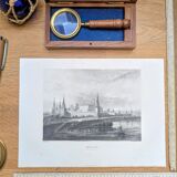 Moscow, Russia, old engraving, printed in 1841.