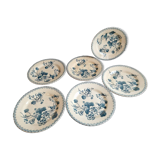 6 assiettes plates en terre de fer Gien modèle Capucines