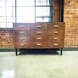 Vintage deep industrial chest of drawers, sideboard, dresser