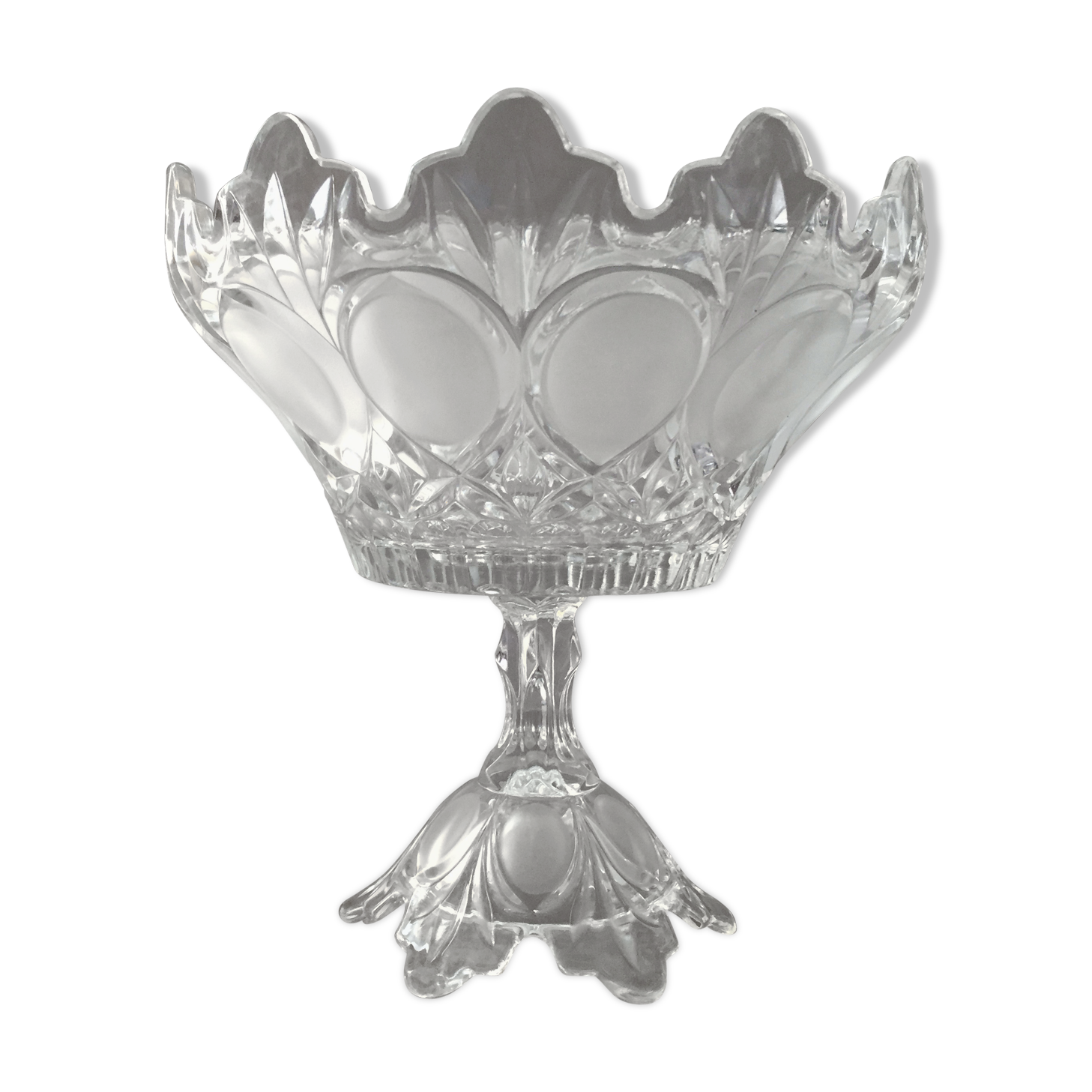 Cup on foot a fruit compotier glass crystal art deco