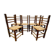 Brutalist chairs mulched in turned wood from the 60s