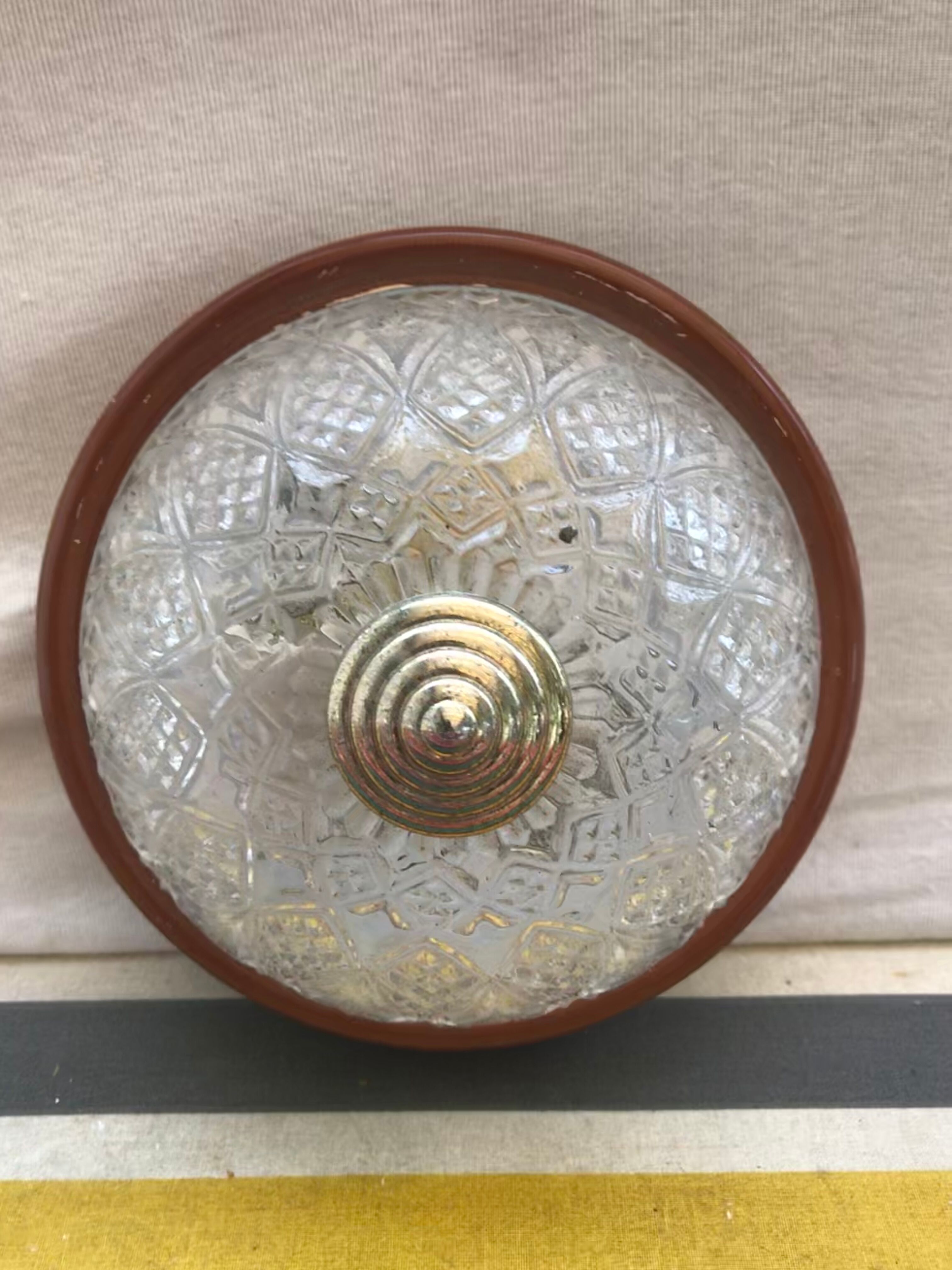 Round glass ceiling lamp
