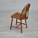 1960s, set of 4 scandinavian dining chairs in solid oak wood, original good condition.