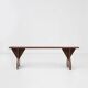 Mid-Century Rustic Bench in Brown Painted Wood, France, 1890s