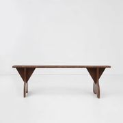 Mid-Century Rustic Bench in Brown Painted Wood, France, 1890s