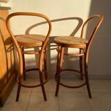 High bar chair in wickerwork