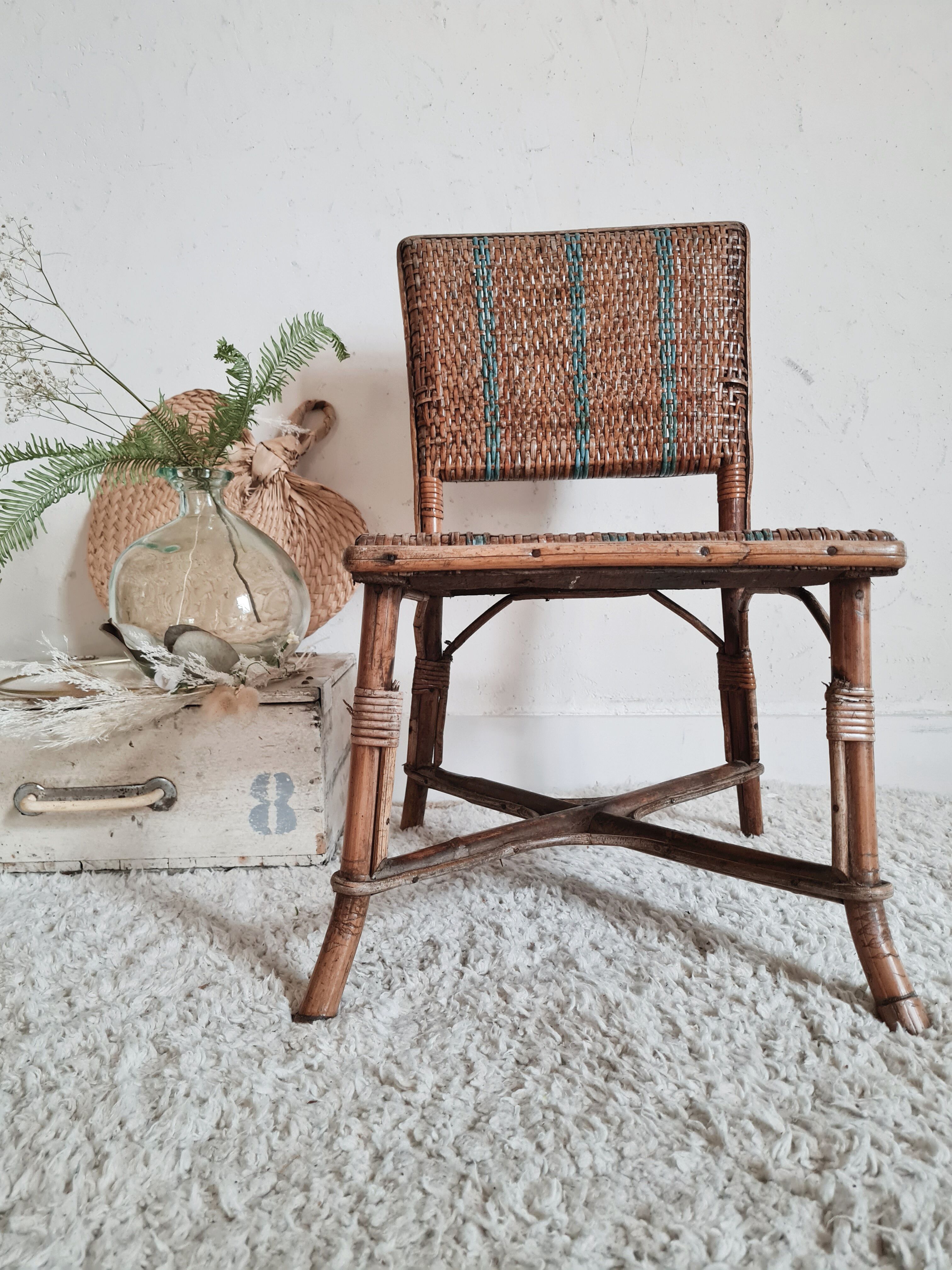 Old bamboo child chair