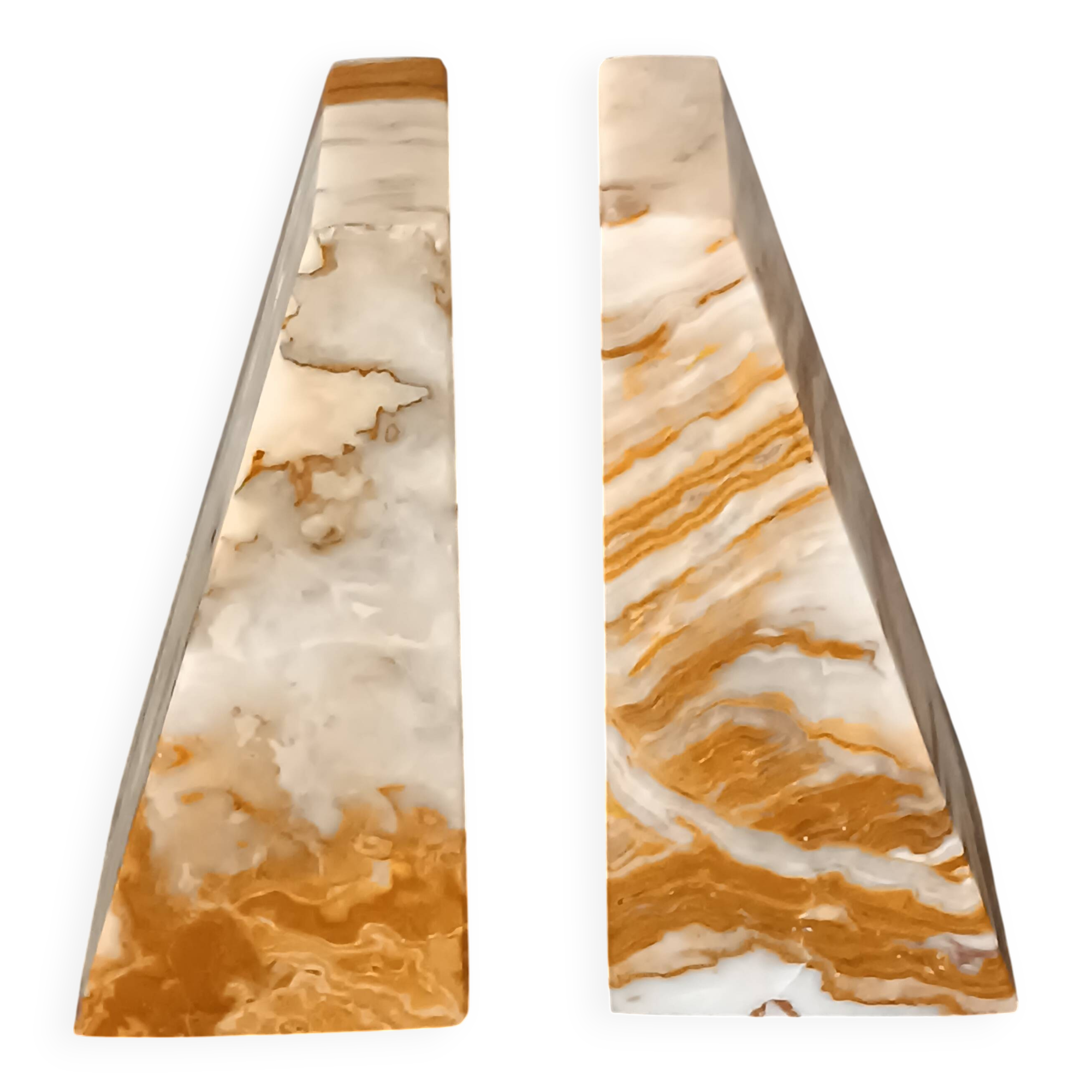 Vintage pyramid onyx bookends