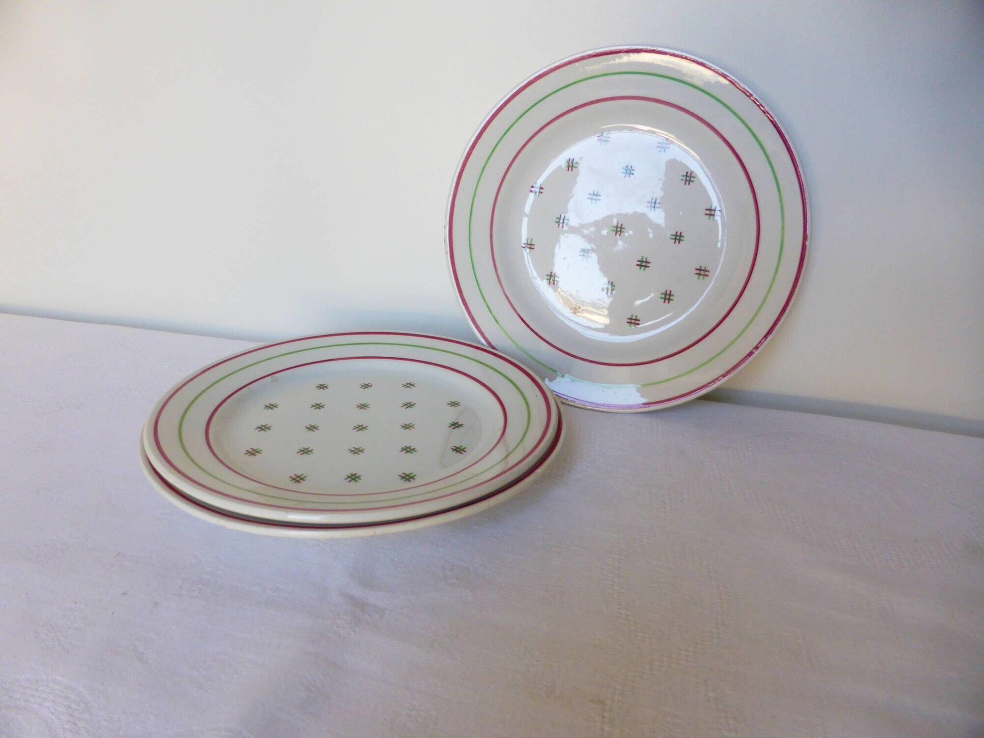 3 vintage dessert plates from the Luneville factory 2107113