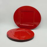 Set de 6 grands sets de table rouges en plastique Robex Italie années 70