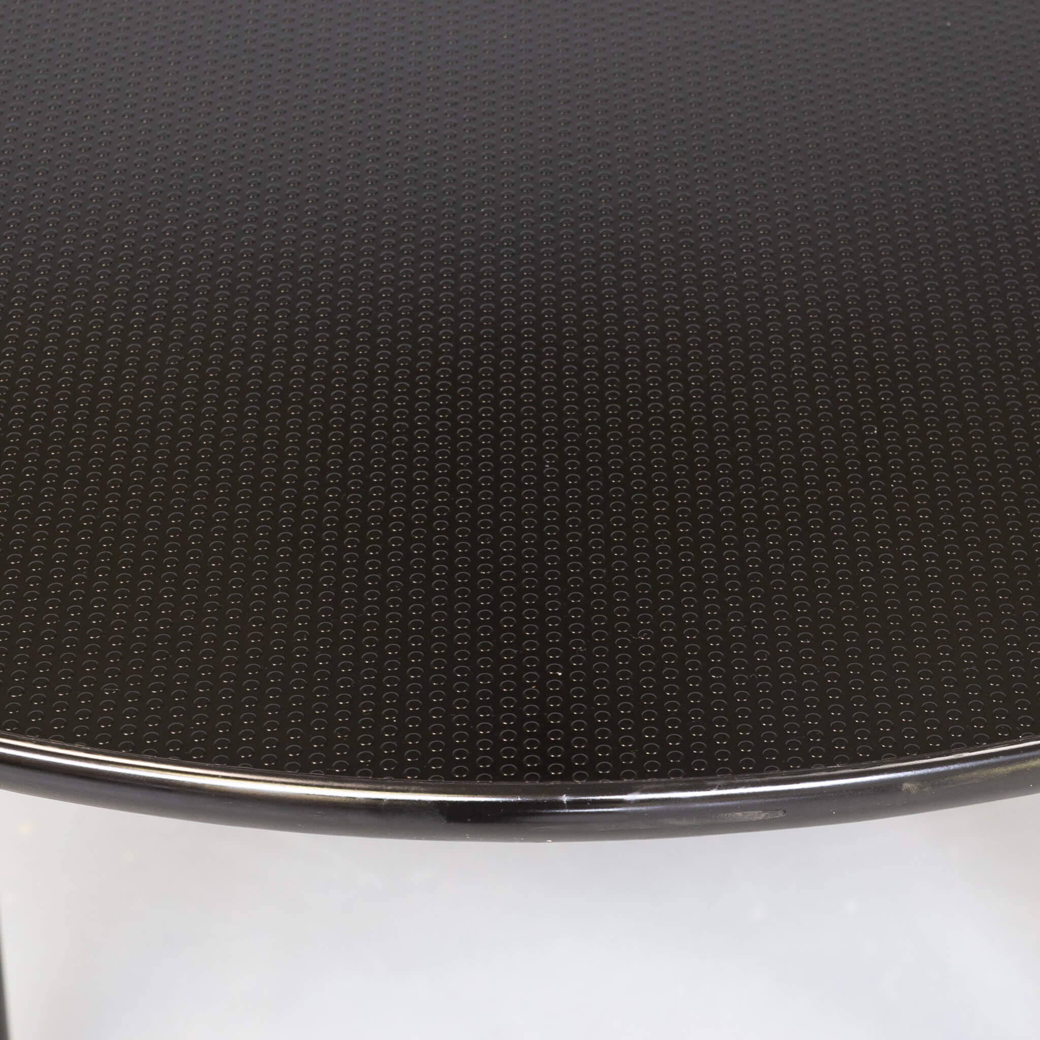 80s rounded metal and wooden dining table