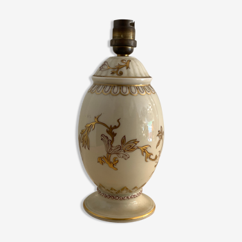 Pied de lampe en porcelaine de Limoges