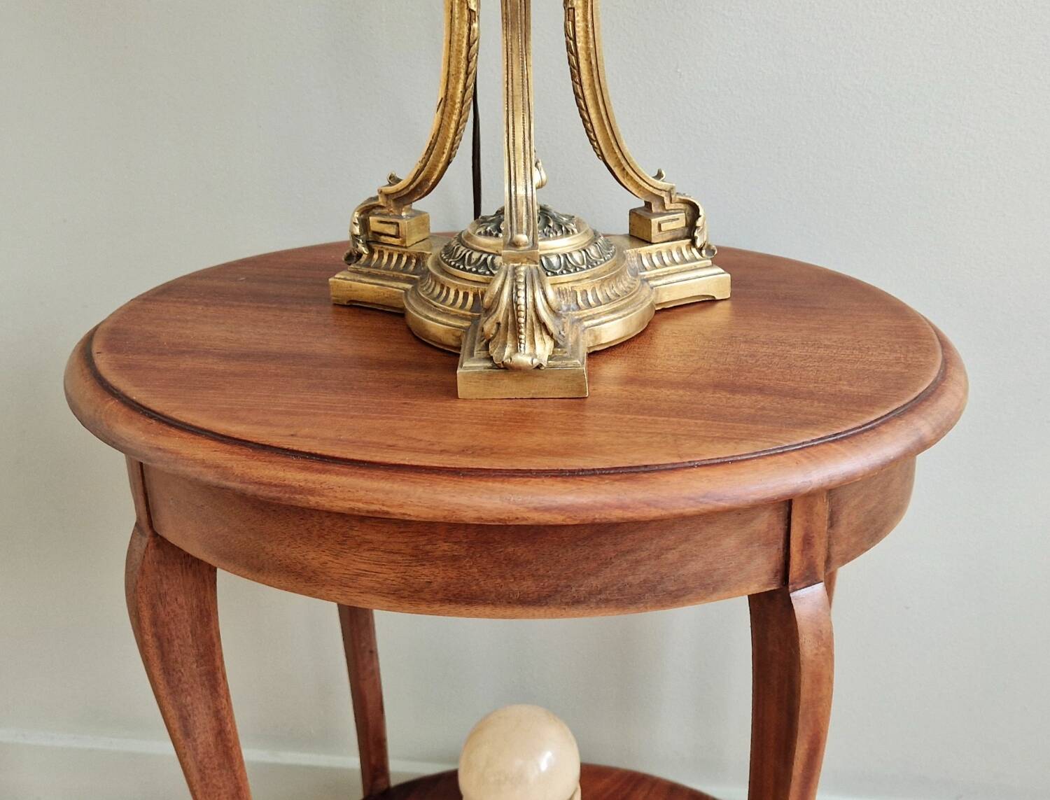 Mahogany side table with two trays, mid-20th century