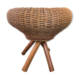 Old 60s rattan stool