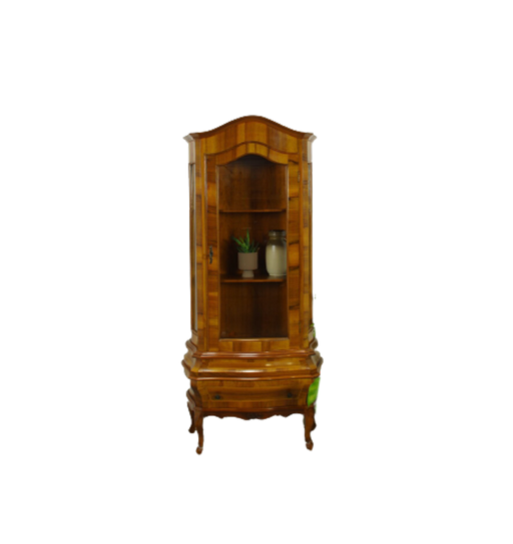 Vintage walnut wood showcase