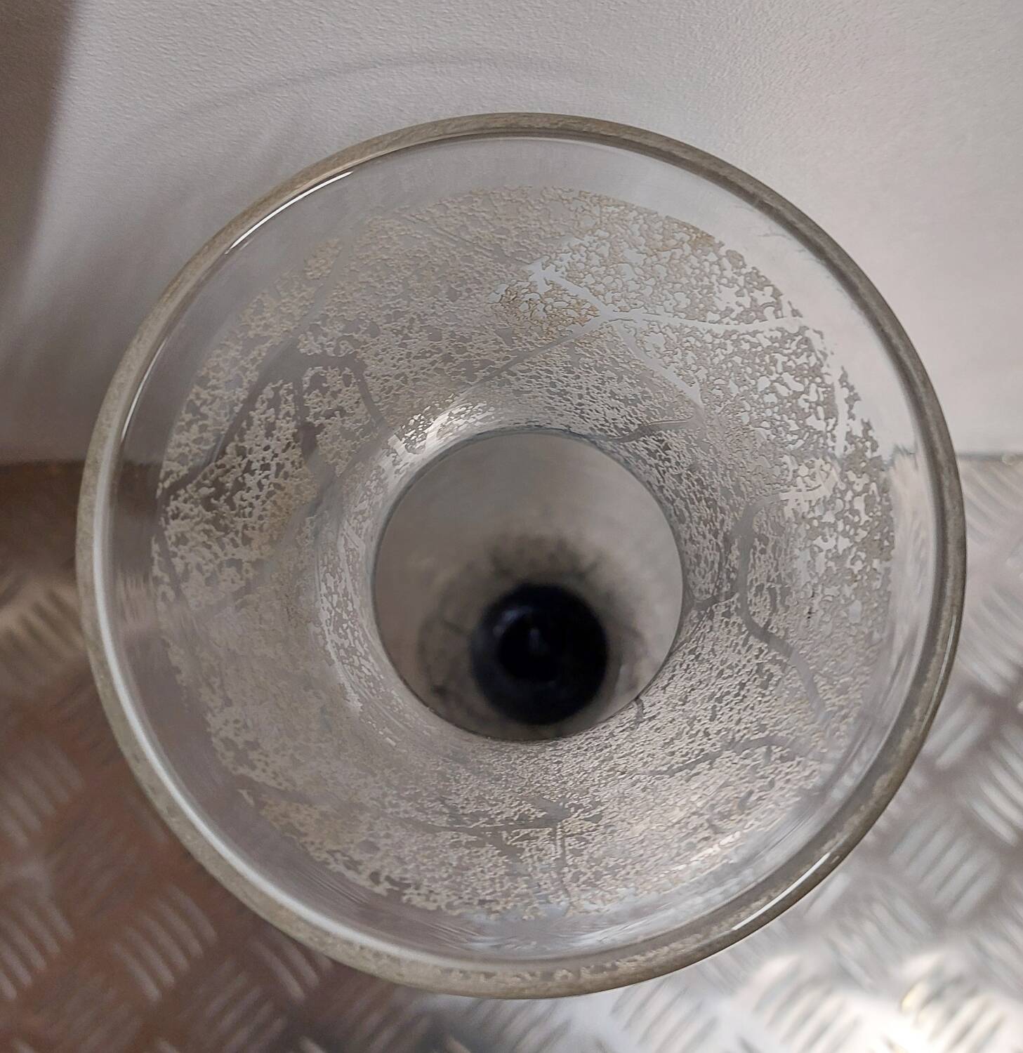 Daum Nancy France frosted glass vase signed