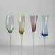 4 verres à pied multicolores