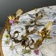 Pair of Maison Baguès wall lights with porcelain flowers, early 19th century