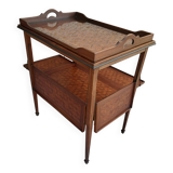 Louis XVI style tea table in cube marquetry