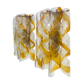 Pair of Mazzega wall lights in twisted two-tone Murano glass, Italy 1970.