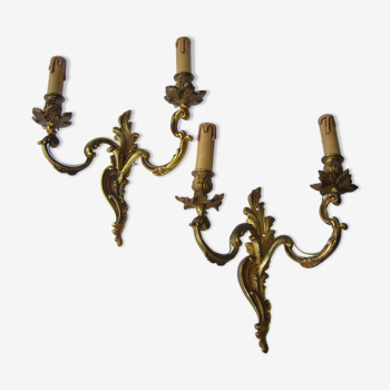 Louis XV-style gilded bronze wall light