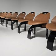 Set of 10 "Sail" dining chairs by Giovanni Offredi for Saporiti, 1973.