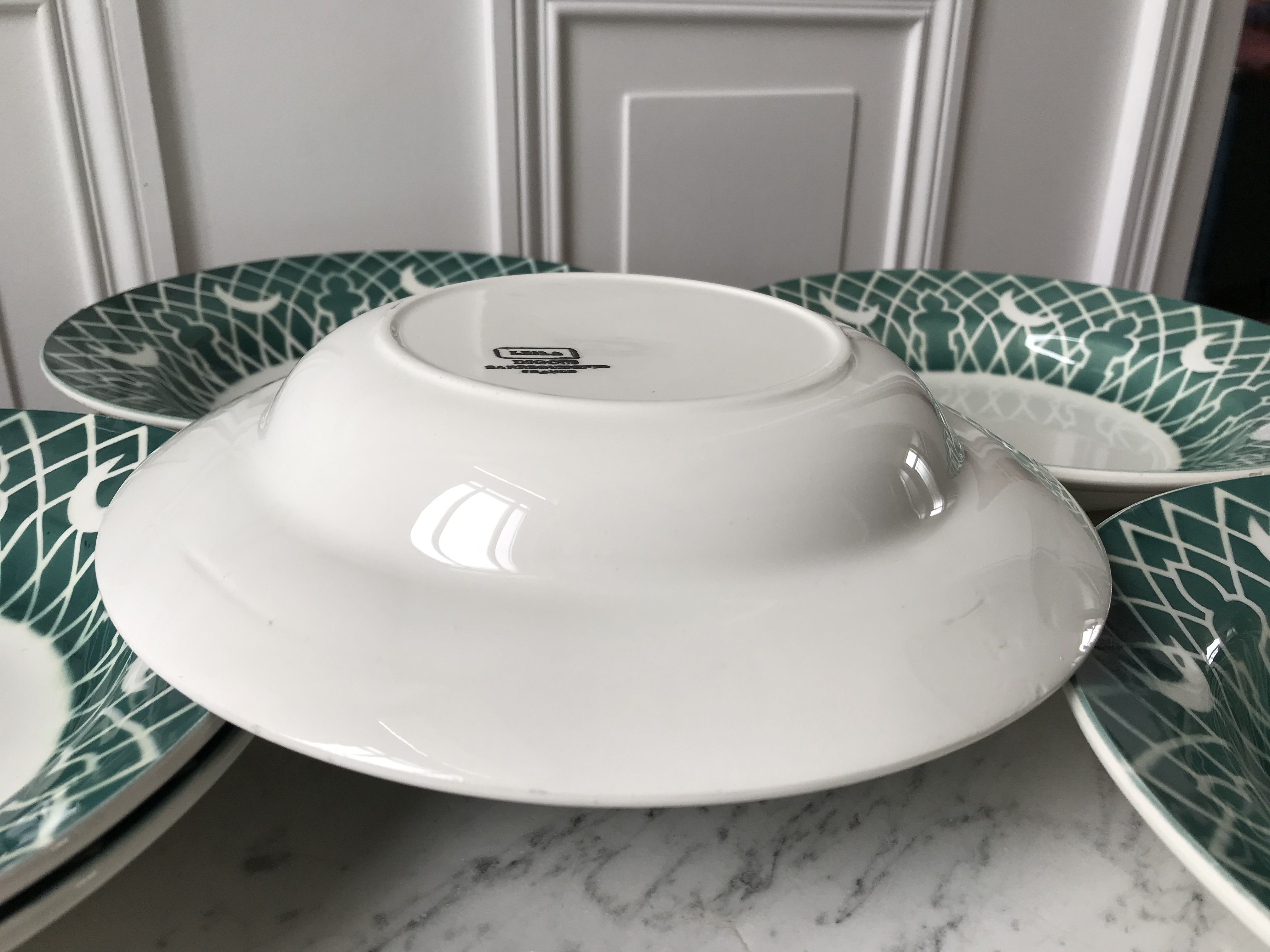 Lot of 6 hollow plates digoin sarreguemines model "leïla" years 30-40