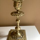 Pair of candlesticks in gilded bronze