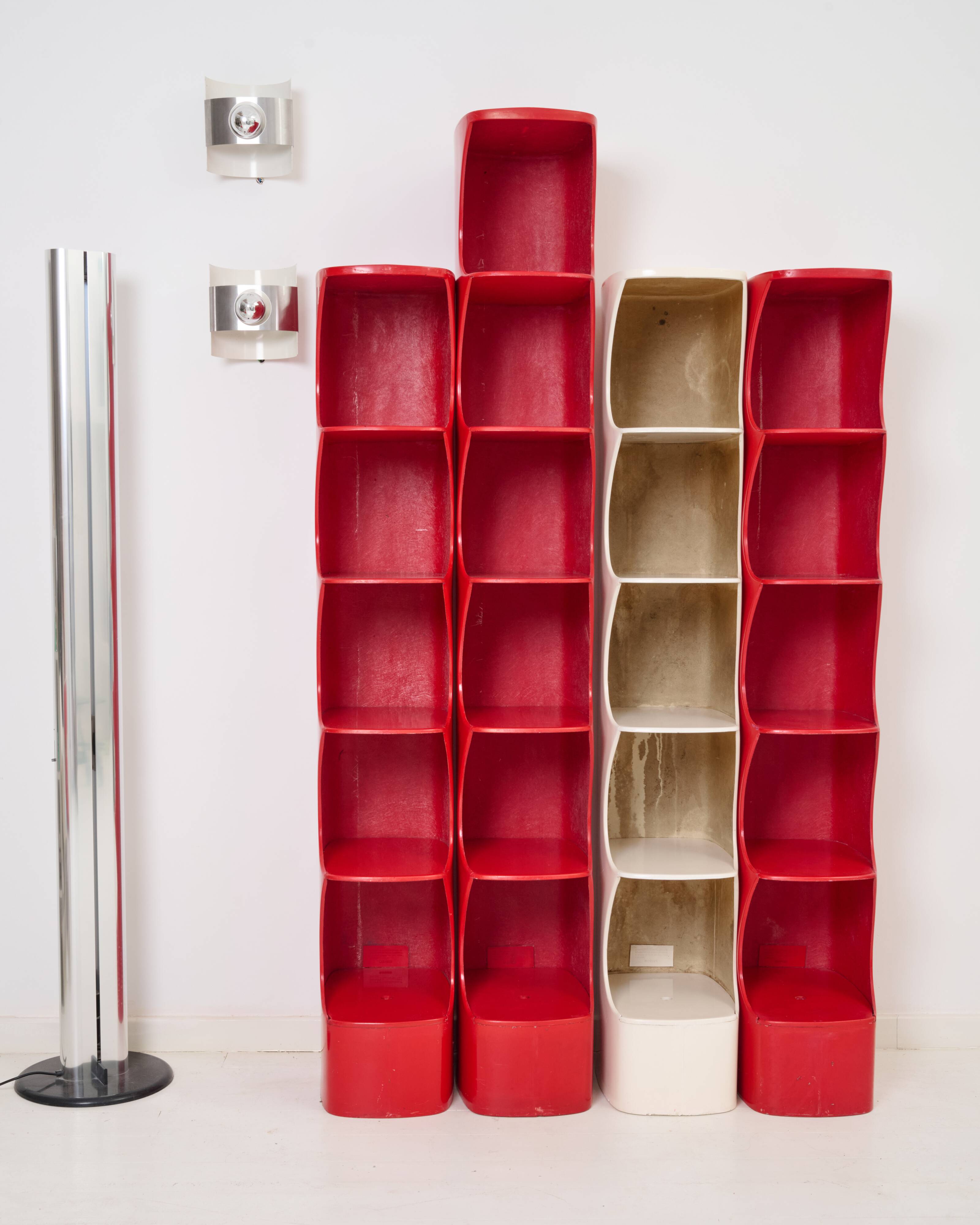 Red "Totem" column, Valeric Doubroucinskis, Rodier 1970s