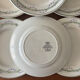 Set of 6 flat plates Longwy Loridan • French earthenware clay