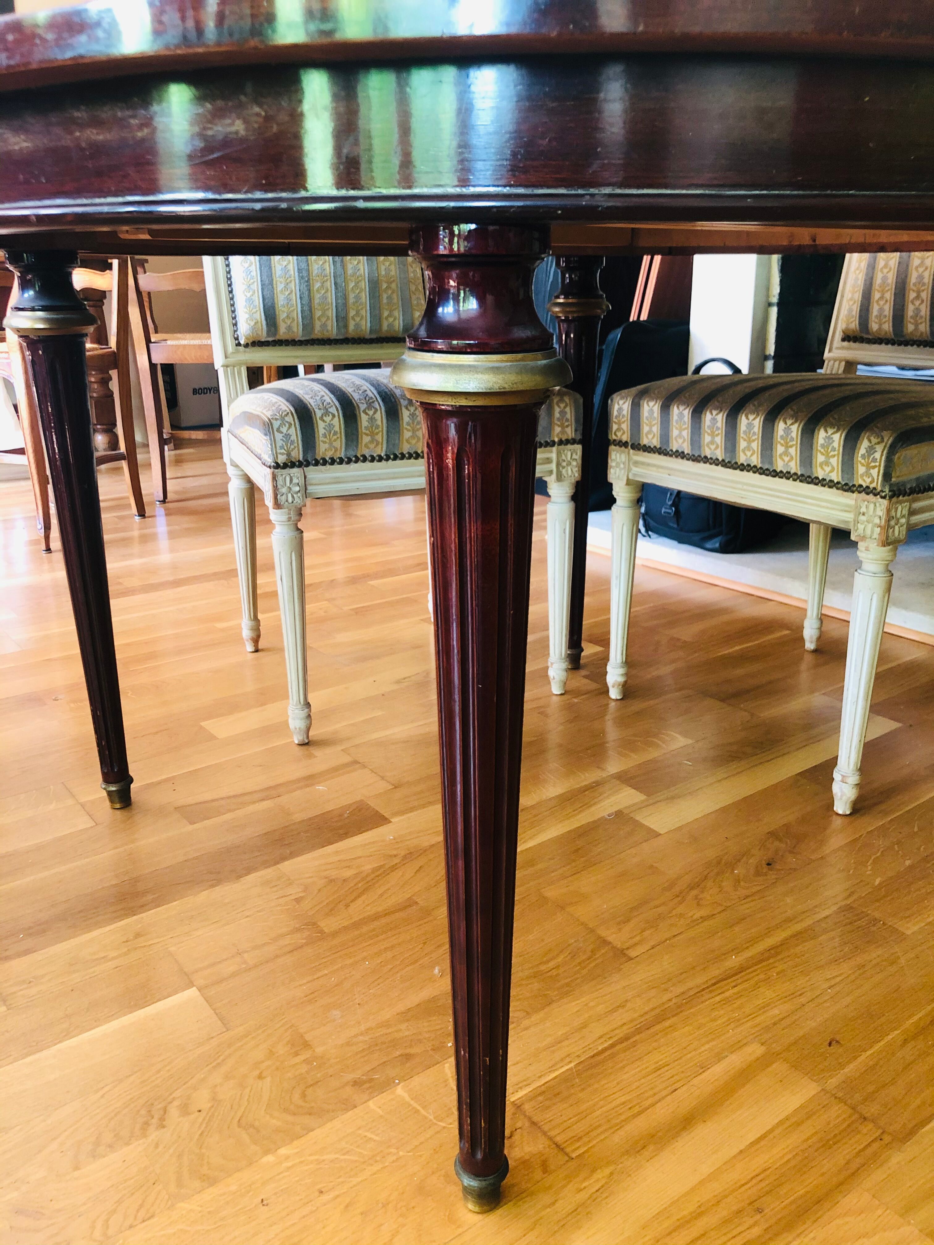 Louis XVI mahogany style dining table