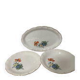 Set of 3 Serving Dishes Digoin & Sarreguemines - RENAUD Model