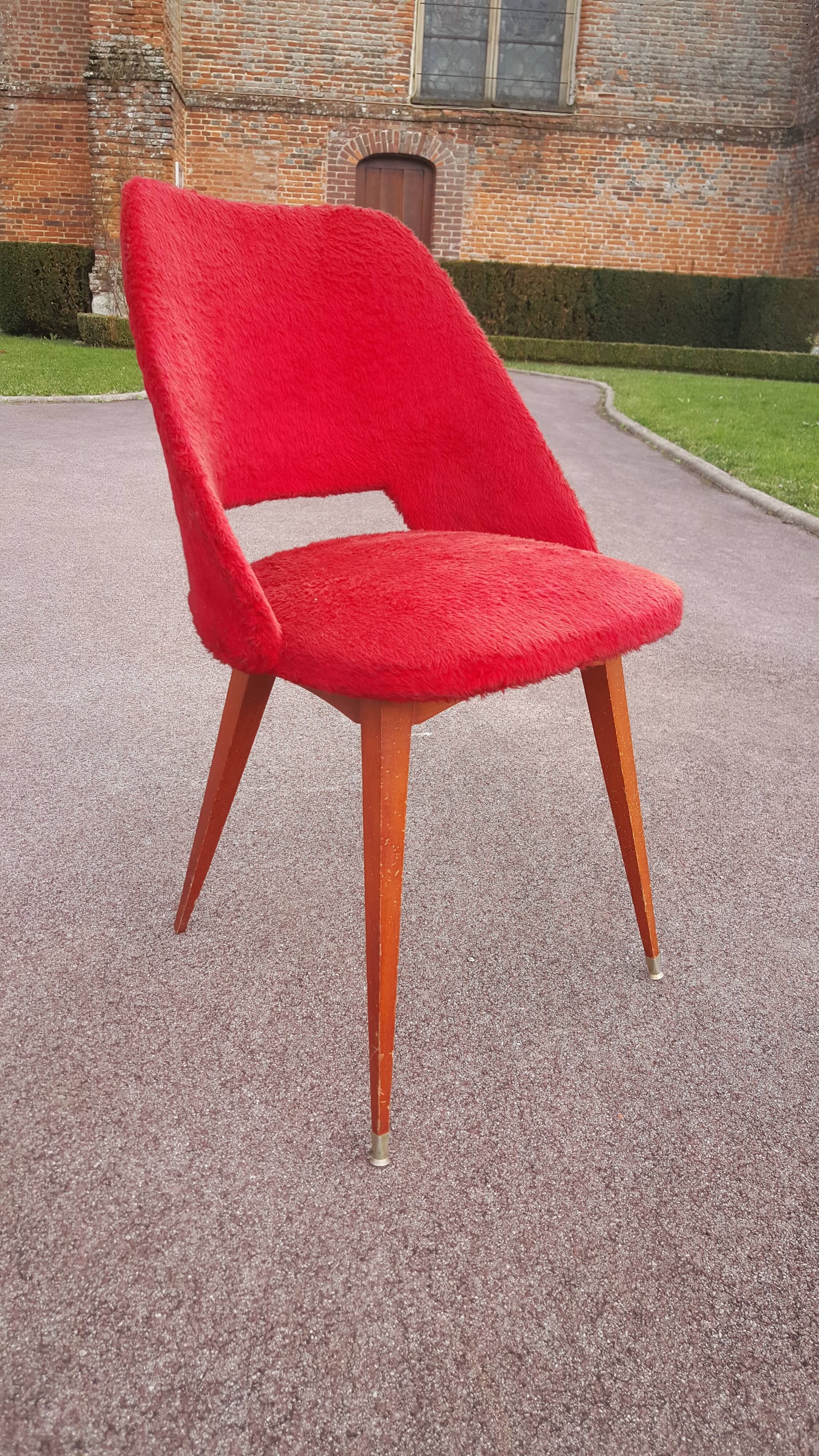 Red mould barrel chair