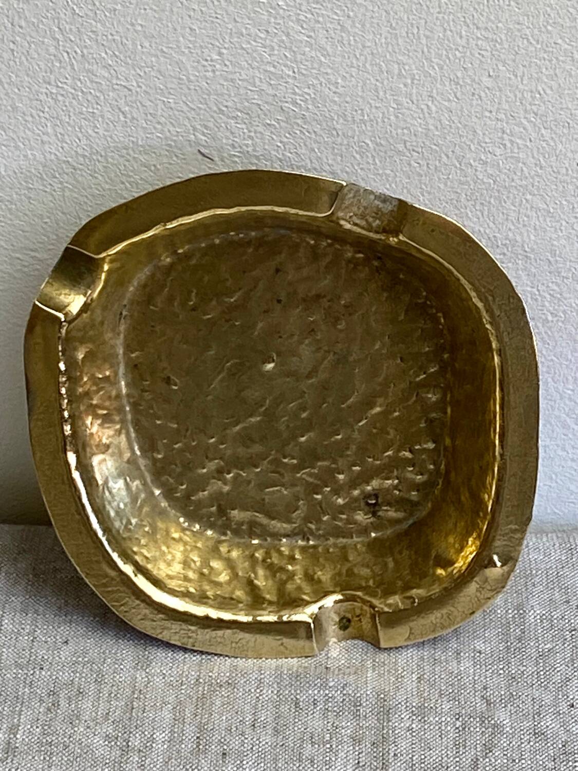 Hammered brass ashtray